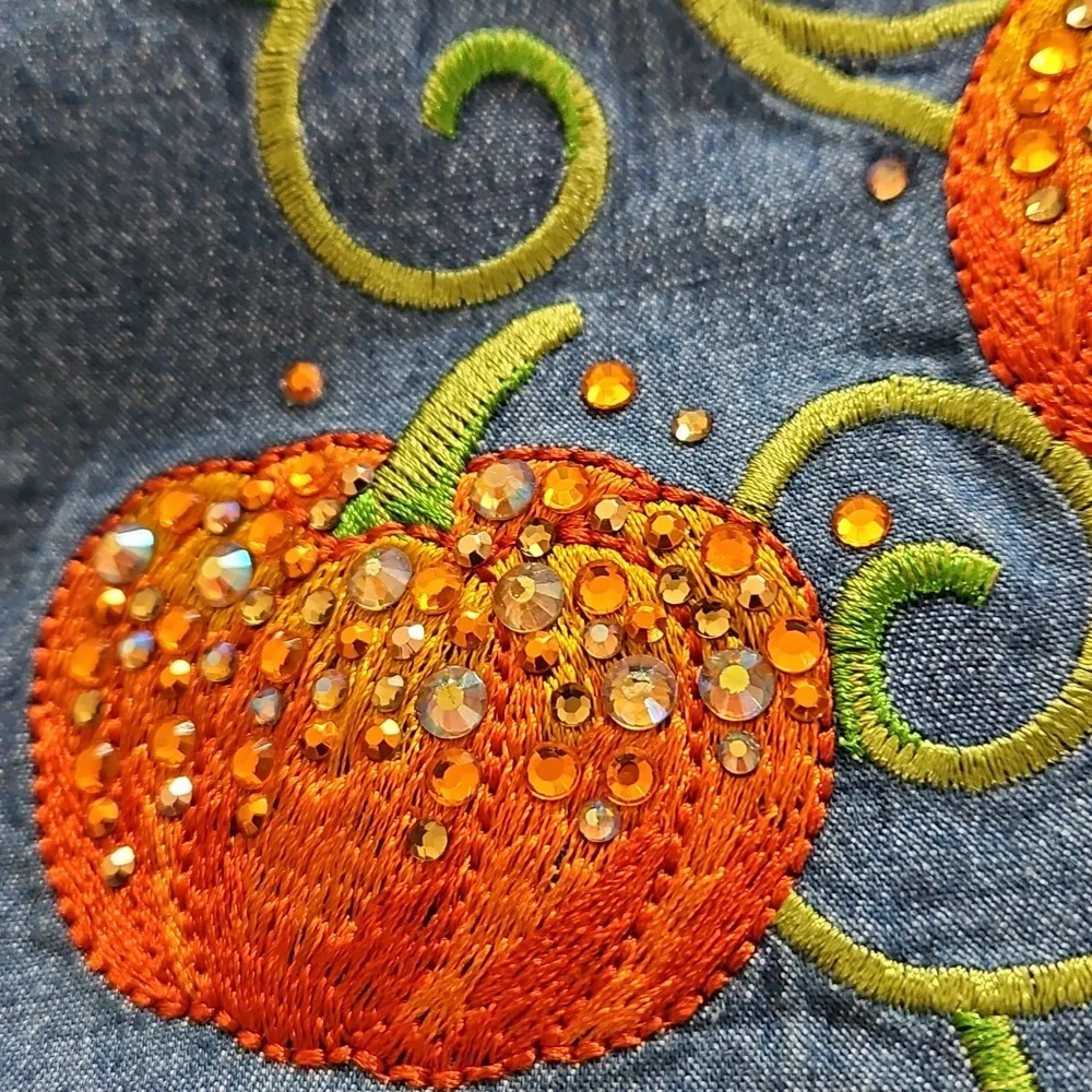NWT Quacker Factory Fall Sparkiling Pumpkin Top, Tunic Size 3X - Picture 10 of 13